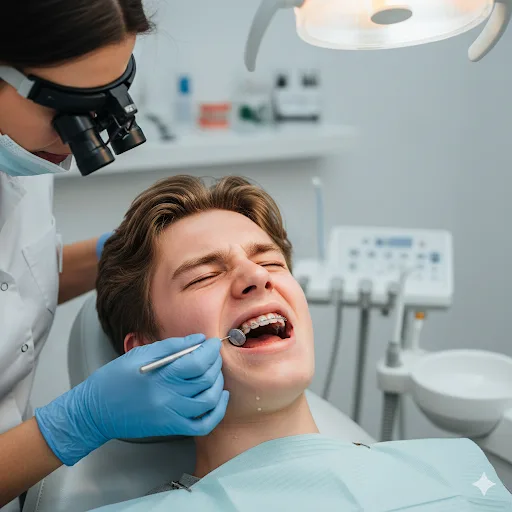 Examen au fauteuil d'un jeune patient